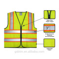 Factory Wholesale Lightweight Yellow Hi Vis Reflective Safety Vest With Zipper ANSI 107 Lime High Visibility Jacket